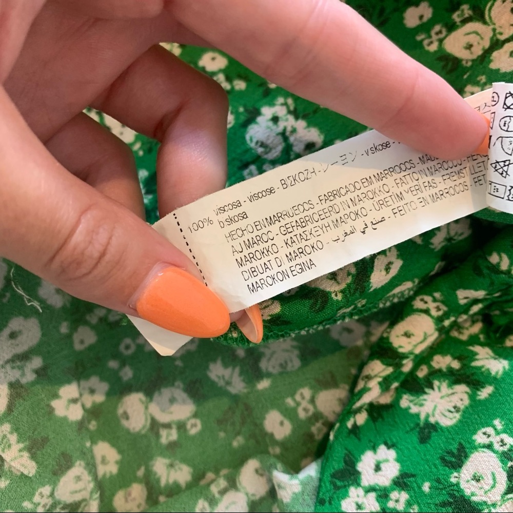Zara Green Floral Midi Skirt - Picture 6 of 6